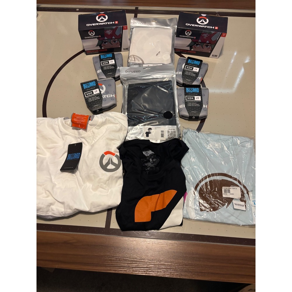 Overwatch 2 Blizzard Gear Bundle Kiriko Kitsune Headbands Shirts Sleeves Lot NEW